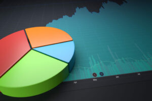 Diversificação das ações da bolsa de valores. 